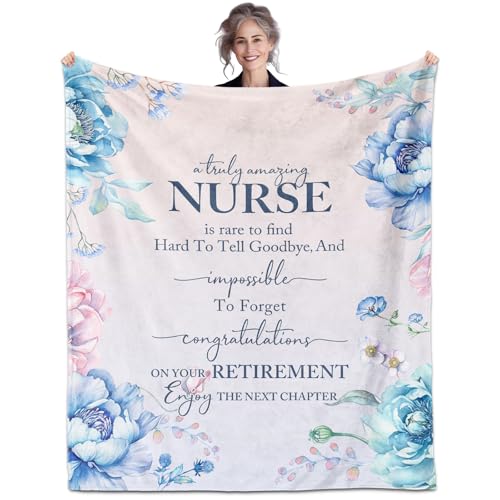 LAIORD Nurse Retirement Gifts for Women, Nurse Retirement Blanket 50'x60', Retired Nurses...