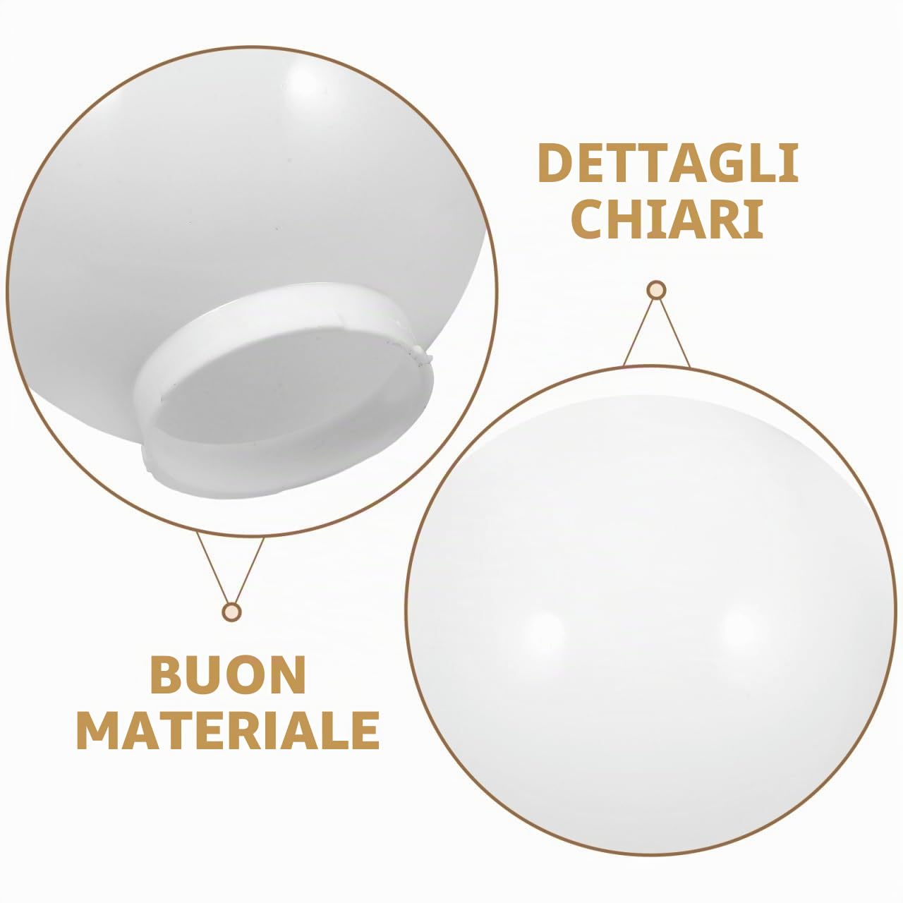 PRETYZOOM Paralume a Sfera in Acrilico Bianco 7.87 Pollici Copertura Lampada Da Esterno Per Giardino E Patio Ricambio Per Lampione Facile Da Installare E Rimuovere 1 Pezzo