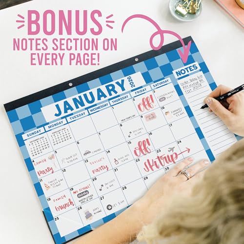 Image of Hadley Designs Large Teacher Desk Calendar 2026-2027 - Desktop Calendar 2026, 18-Month Academic Desk Calendars for School, Home & Office, Cute Classroom Must Haves, Back to School Teacher Gifts