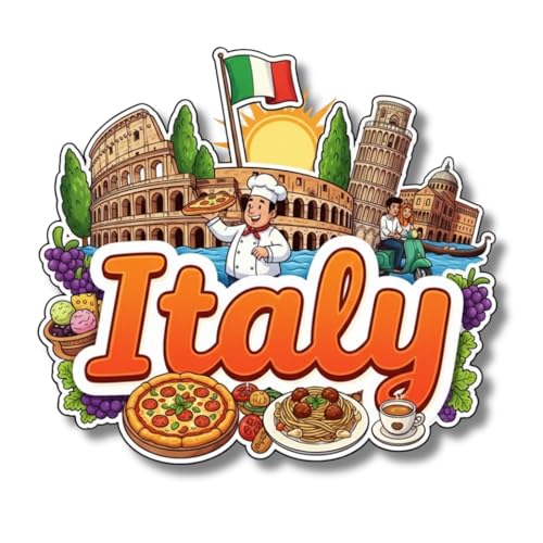 Image of Premium Laser Cut MDF Fridge Magnet for Home Decor, Vibrant Layered Travel Artwork Souvenir Gift with Strong Magnetic Hold, Refrigerator Decoration for Kitchen & Office - Italy