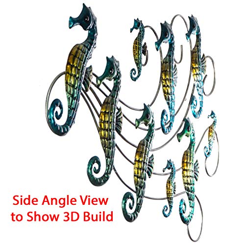 The Creative Critters Metal Seahorse Wall Decor Large 29” x 18 ½” 3D