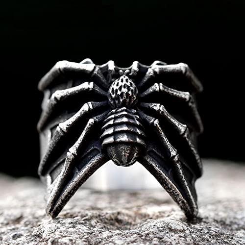 Bague homme gothique araignée au relief stéréoscopique précis
