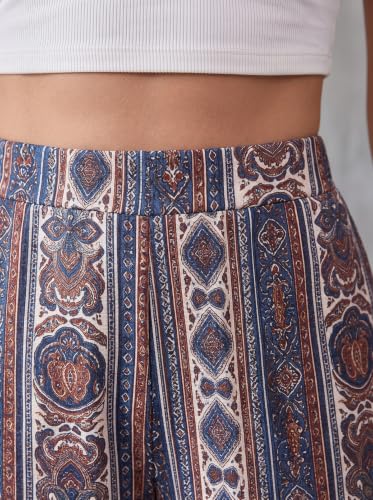 Image of HELLCAT Trousers for Women | Wide Leg Palazzo Pants | Printed High Rise Wide Leg Trouser | Korean Women Casual Vacation Bottom Wear - Pack 1
