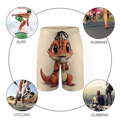 Boys Swim Trunks Boys Beach Board Shorts Dinosaurs Rainbows Trees Stars Quick Dry with Mesh Lining4