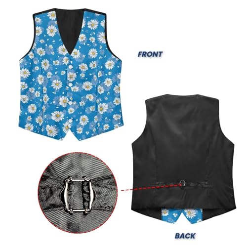 Men's Suit Blazer Vest Business Formal Dress Waistcoat Vest with Adjustable Back Strap for Suit or Tuxedo 6