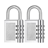 ZHEGE Combination Lock 2 Pack, 4 Digit Combination Padlock for Gym, Sports, School & Employee Locker