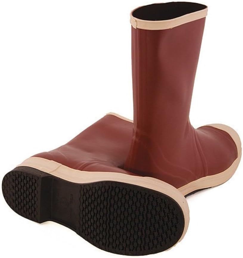 Tingley Pylon MB924B Neoprene Steel Toe Boot, 12-1/2 Inch Height, With Safety-Loc Outsole, Mens 10 / Womens 12, Brick Red Upper - Brown Sole