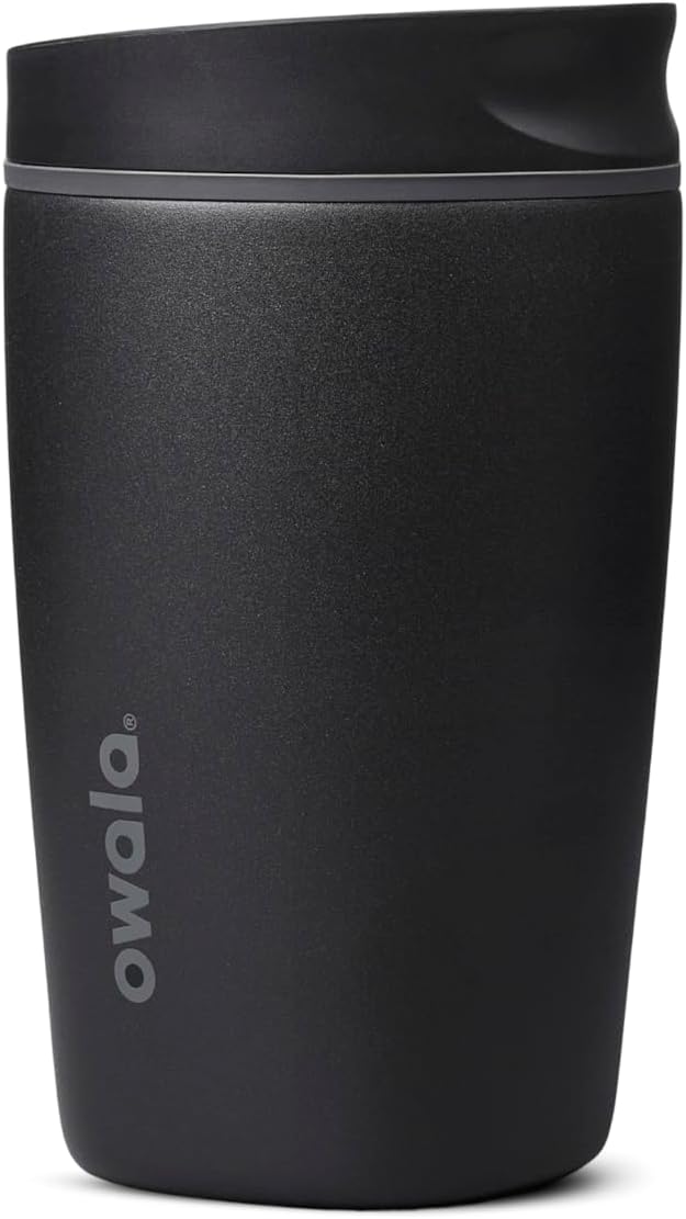 Owala SmoothSip Slider Ceramic-Lined Insulated Stainless Steel Coffee Tumbler, No