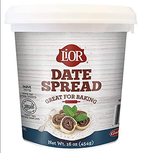 Lior Date Spread Great For Baking Kosher For Passover 16 Ounce – No Artificial Coloring - Product of Israel