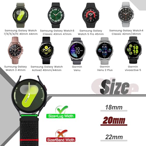 Acortjl Quick Release Nylon Watch Band 18mm 20mm 22mm for Women Men Nylon Sport Loop Watch Straps Adjustable Breathable Replacement Bands, 3 PCS by Acortjl - Used condition - Image 3