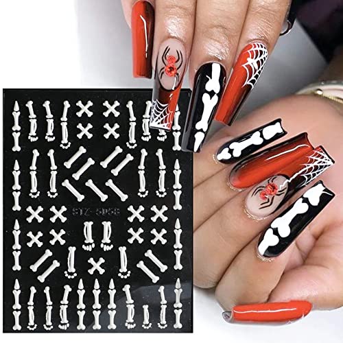 5D Halloween Nail Stickers, 5D Halloween Nail Decals Skull Pumpkin Spider Bloody Eye Halloween Nail Design Diy Nail Art Decoration For Women Girls(4 Sheets) #TOP2