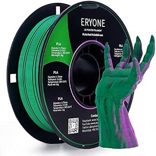 ERYONE Matte Dual-Color Filament 1.75mm, PLA Matte for 3D Printing Materials 1kg Spool (2.2lbs), Dimensional Accuracy +/- 0.03 mm Green&Purple