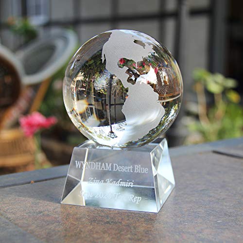 Personalized Crystal Globe trophy (4