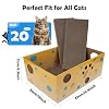 Pawise Heavy Duty Cardboard Cat Scratcher Box with 2 Refillable Scratcher Pads & Peekaboo Holes Large Cat Scratch Box for Indoor Cats + Bonus Cat Toy Wand