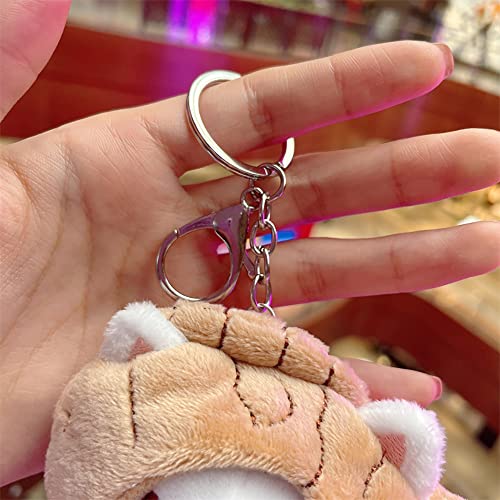 Hsyhere Lady Girl Cute Plush Pp Cotton Cat Taiyaki Key Chain Creative Animal Pendant Detachable Doll Pendant Car Key Chain Backpack Pendant Metal Key Ring #TOP6