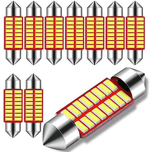Dodofun 12V 36Mm Festoon 6418 De3423 De3425 Led Bulbs For Car Number Tag License Plate Interior Map Dome Trunk Door Courtesy Footwell Light 6000K White Ultra Bright Pack Of 10 #TOP4