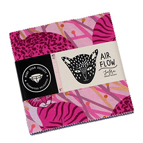Sasha Ignatiadou Airflow Charm Pack 42 5-inch Squares Ruby Star Society