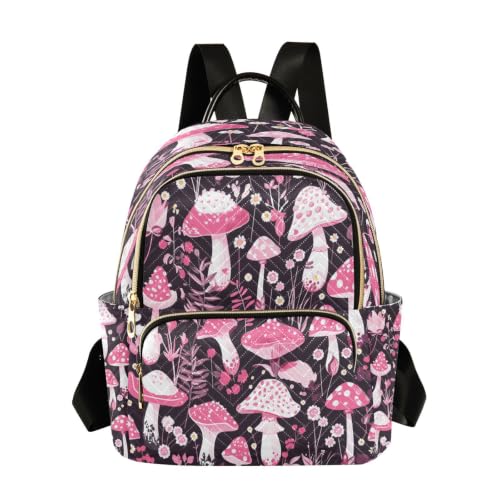 Sac à dos champignon rose pour ado avec mini sac bandoulière de voyage