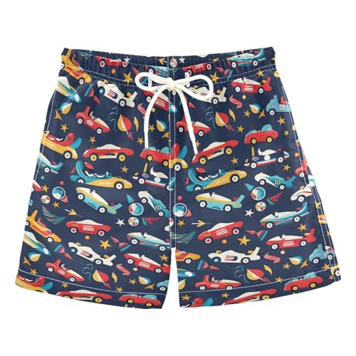 Boys Swim Trunks Quick Dry UPF 50+ Beach Board Shorts Kids Bathing Suits Swimsuit 2T Racing Five-Pointed Star Colorful