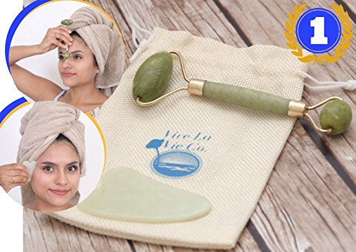 NEW! Jade roller for face real jade! Royal jade roller massager, Jade facial roller, Beauty Roller and GUA SHA. POWER SET! Our Real Jade Roller Massager 100% pure Jade, ANTI-AGING - Free E-Manual.