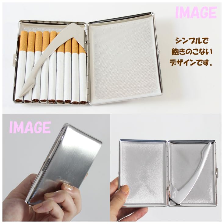 1-04226-61 Cosmos 9 (100mm), Satin Silver, Silver, Cigarette Case, Case, Height 4inch(10.3cm), Width 3inch(7.8cm), Depth 0.4inch(1.2cm)