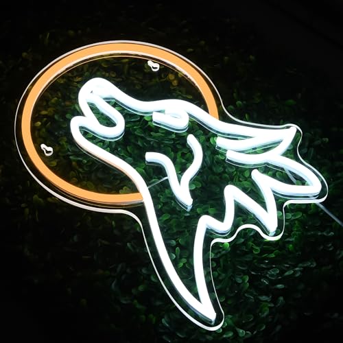 Image of Wolf Neon Sign for Wall Decor Cartoon LED Light For Kids Room Man Cave | Charming Wall Decoration For Game Room, Garage, Party, Great Birthday Gift For Kids And Wolf Lovers