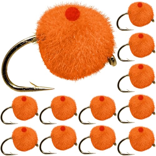 Egg Fly Fishing Flies for Fly Fishing (Orange, 8)