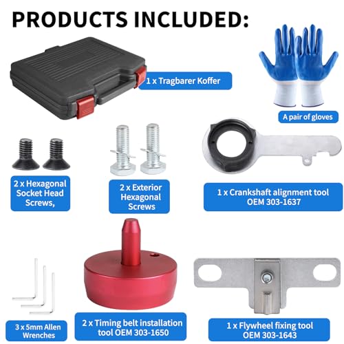 DBREAKS Motor Einstellwerkzeug, Steuerzeiten Wechsel Werkzeug kompatibel mit Ford Transit 2.0 TDCi/EcoBlue, Benziner Arretierwerkzeug, Nockenwellen Arretierung 303-1637, 303-1643, 303-1650