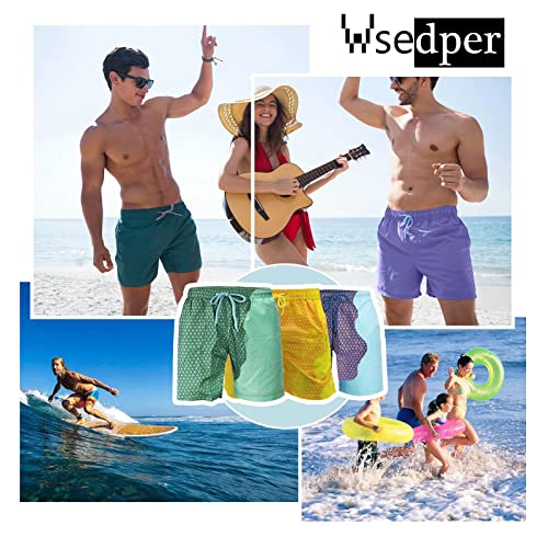 Wsedper Color Changing Swim Trunks for Men, Color Changing Shorts for Boys, Beach Quick Dry Swim Trunks Color Changing4
