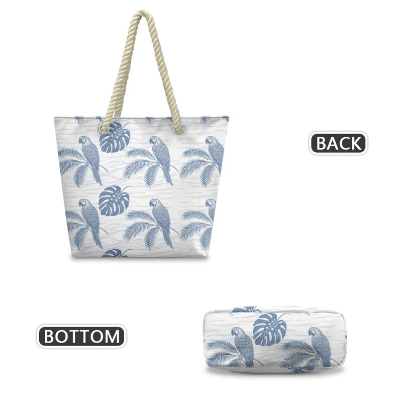 Beach Tote Bag for Women Zipper Hobo Purse, Summer Vacation Totes Large Capacity Shoulder Bag Handbag for Travel4