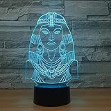 Festival 3D Illusion Lampe Led Veilleuse Meilleur Cadeau de Noël 7 Couleurs à Changement Automatique Interrupteur Tactile Bureau Décoration Lampes Cadeau D'Anniversaire Cosy Et Très Beau Tambour Egypt