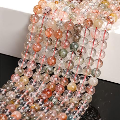 1連売り☆天然石 ルチルクォーツ連材 金運・商売繫盛運 パワーストーン