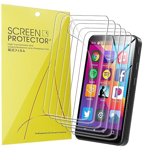 Lamshaw Compatible for MIUTRY MP3 Player Screen Protector, [6 Pack] Full Coverage TPU Clear Film Compatible for MIUTRY 4 Inches MP3 Player (6 PACK)