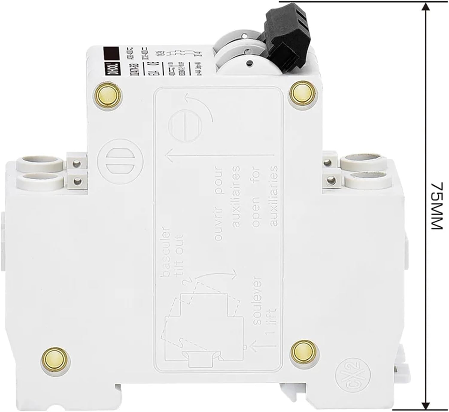 DIHOOL DC AC Circuit Breaker 400V 100A 125A MCB 400V 15A 30A 40A 60A DZ47X Thermal Magnetic Breaker for Solar Panel Battery(15A)