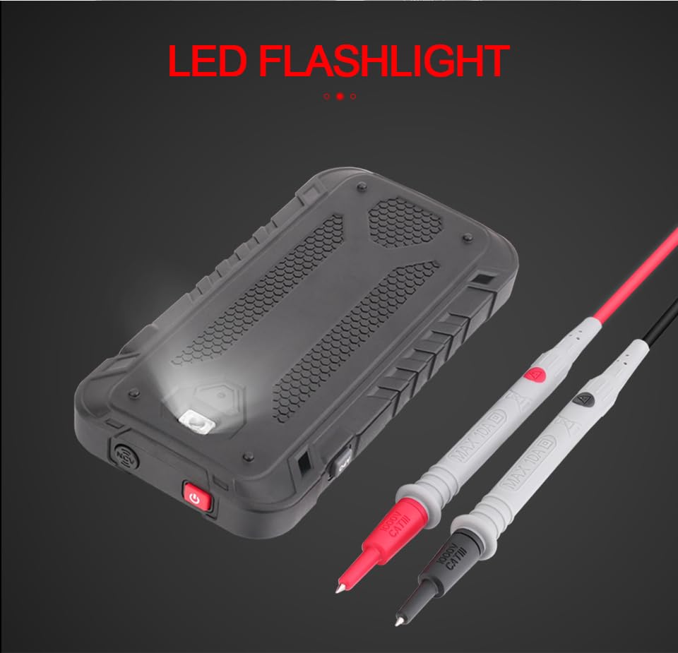 Back view of GVDA GD128 Multimeter showing LED flashlight