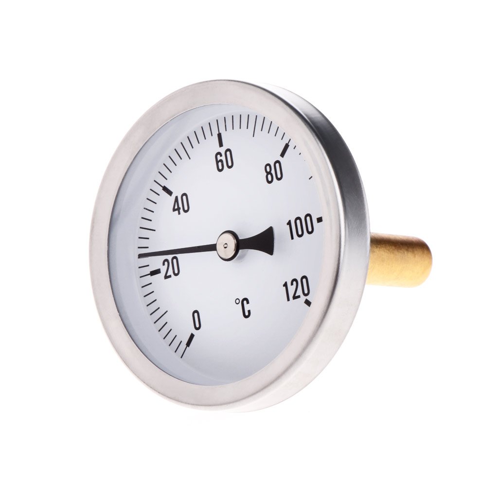Termometro per Acqua, Termometro Orizzontale Quadrante Indicatore di Temperatura in Alluminio Misuratore per Acqua Liquida 63 mm Misuratore Leggero
