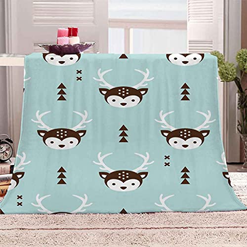Couverture flanelle wapiti 3D en microfibre douce et chaude - 2