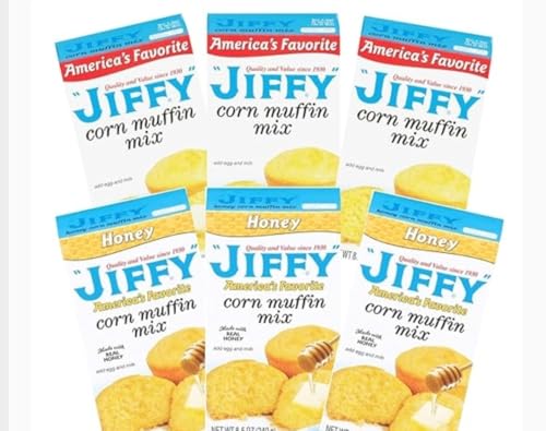 6 PCS Jiffy Muffin Mix | Corn Muffin + Honey