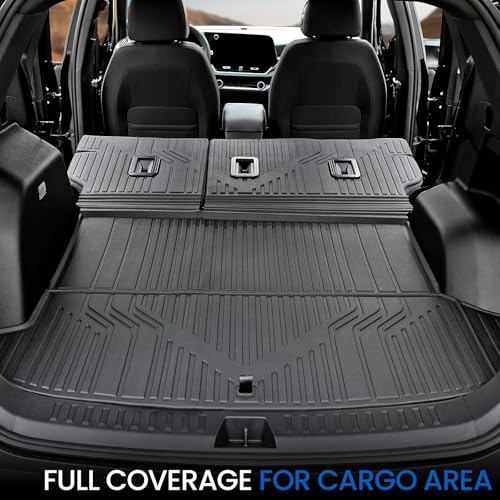 Image of Cargo Mat with Backrest Mat for 2025-2026 Chevy Equinox(Only Gas) /GMC Terrain, All Weather TPE Trunk Cargo Mat Car Accessories for Chevrolet Equinox