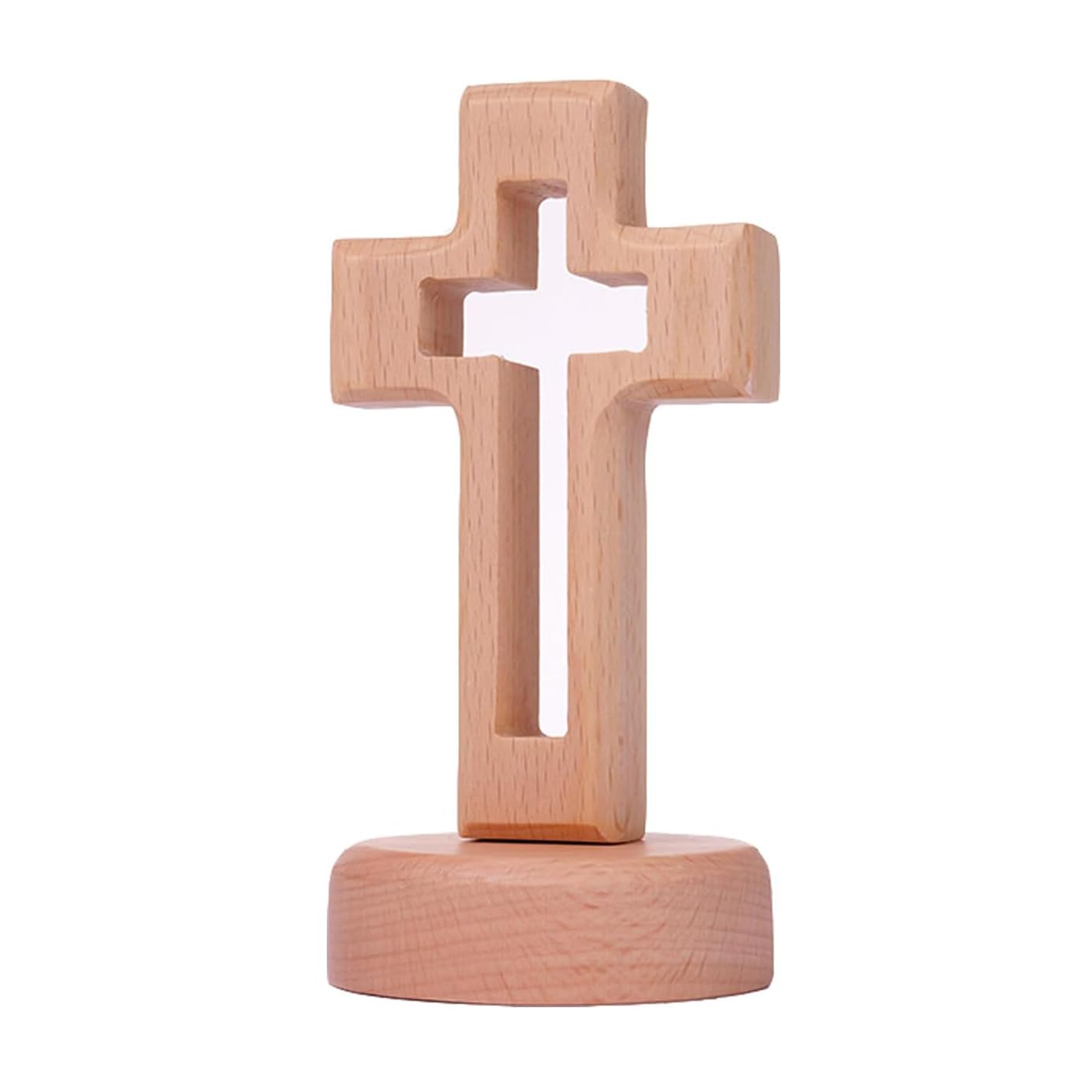 Zpeiran Wooden Standing Cross,Hand Carved Standing Cross Holy Cross Tabletop With Base,For Home, Meditation Baptism,Tabletop Display,Religious For Christians
