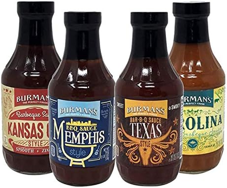 BURMAN'S BBQ Sauce Pit-Master Collection 4-19oz Southwest Flavors Gluten Free, Lactose Free, Gourmet Box Set (Pit-Master Collection, 4 Gift Set Box)