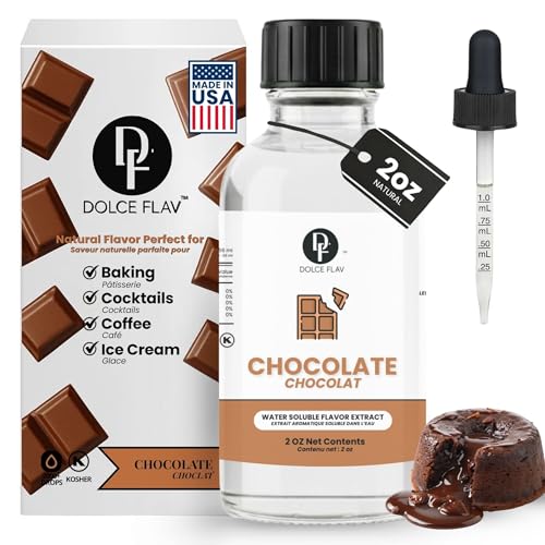 Dolce Flav Natural Chocolate Extract &ndash; 2 Ounce Water-Soluble Kosher, Sugar-Free, Concentrated...