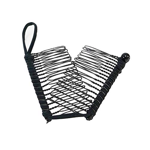 GETAGOTA Banana Clips Comb Hair for Thick Hair for Women Adjustable Stretch Ponytail Holder Accessory Double Combs Thick Curly Heavy Hair Grip Styling Maker Tool Clip Clincher for Girls and Womens(20teeth) (black)