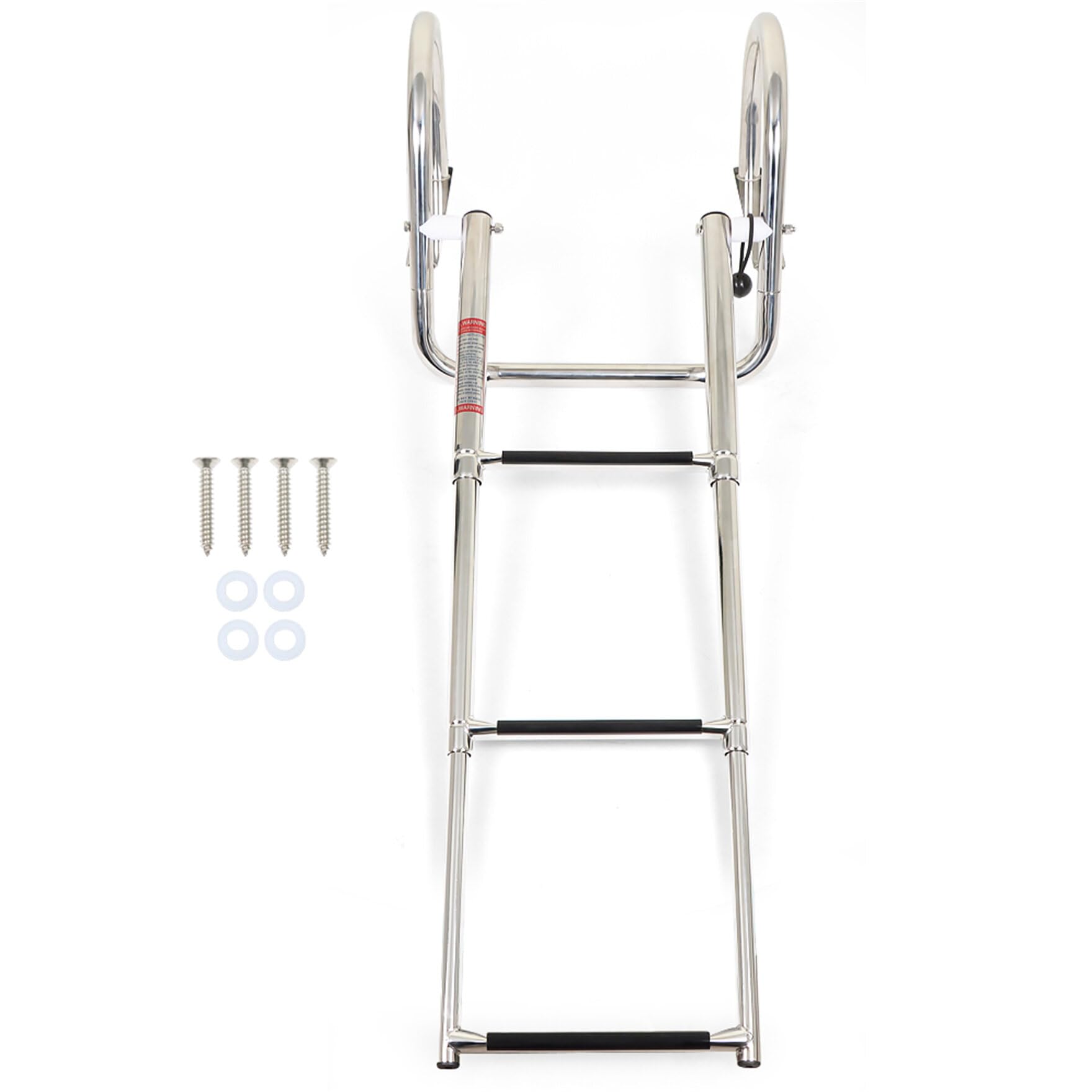 waltyotur 3 Steps Telescoping Ladder Boat Ladder Folding Dock Ladder Stainless Steel Replacement for Marine Boat Yacht Swimming Pool