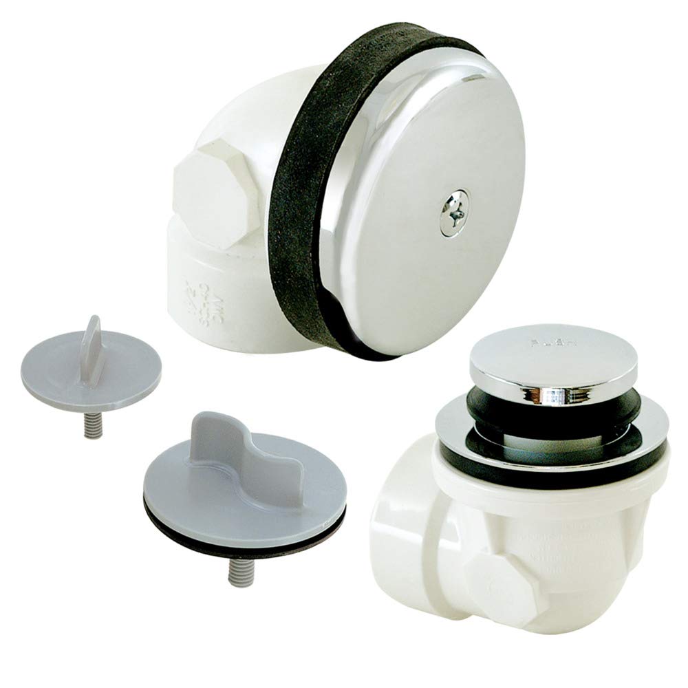 EZ-Flo 1-1/2 Inch Schedule 40 PVC One-Hole Bath Waste Drain with Test, Die Cast Drain Body, 35228