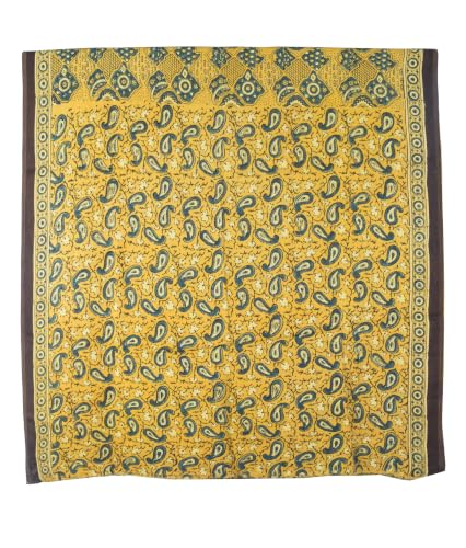 Image of Ethnics of Kutch Womenss Ajrakh Modal Silk Natural Dye Hand Block Print Saree with Blouse Piece - 5.5 Mtr Length