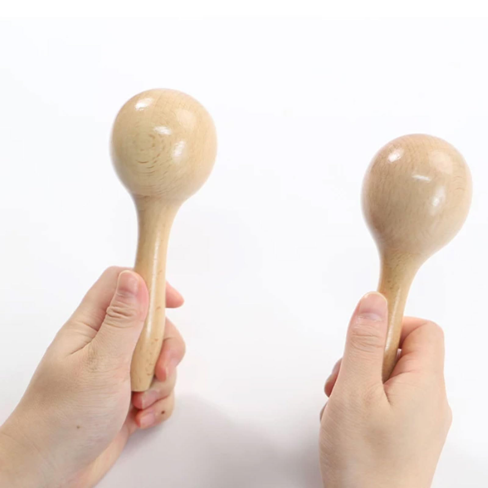 Maracas in Legno Montessori, sonagli per Bambini in Legno Naturale, Giocattoli da agitare, Giocattoli per afferrare per Neonati, Strumenti a percussione Orff