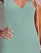 MEROKEETY Womens 2025 Summer V Neck Knit Midi Dress Bodycon Casual Sleeveless Ribbed Party Sweater Dresses,Sage,XS