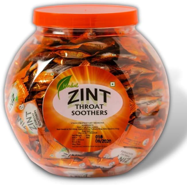 Zint Original (300 Pc) Throat Soothers | Cough Drops Jar. Effective For Cough & Throat Irritation By Zinda Tilismath