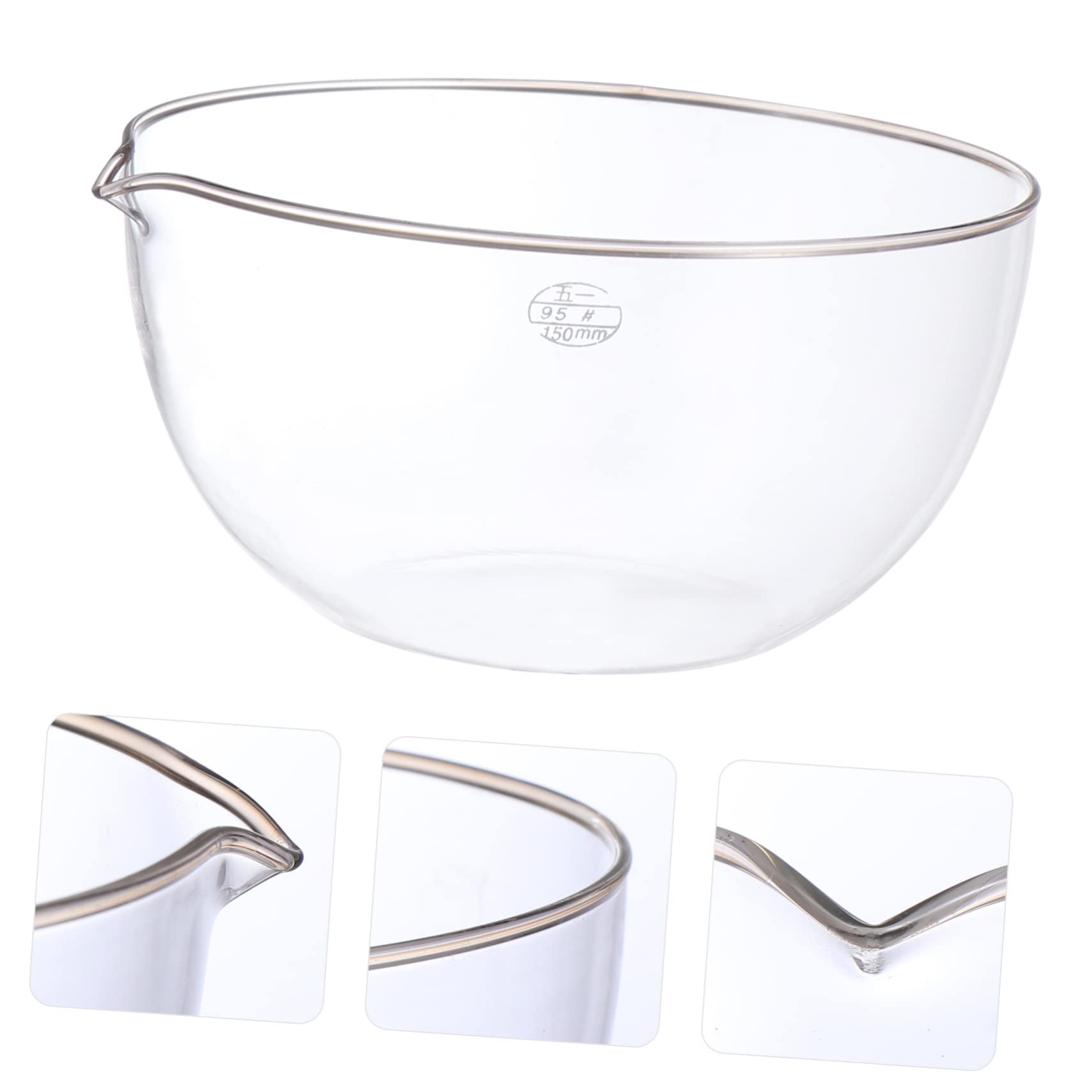 Bassin D'évaporation en Verre avec Fond Plat et Bec Verseur, Outil de Laboratoire pour École et Laboratoire avec Grosse Surface